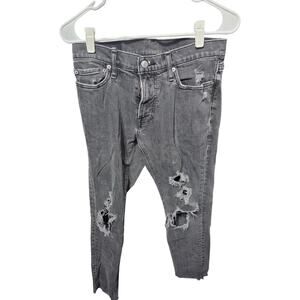 Charcoal Distressed Taper Jeans - Abercrombie & Fitch - 30/32